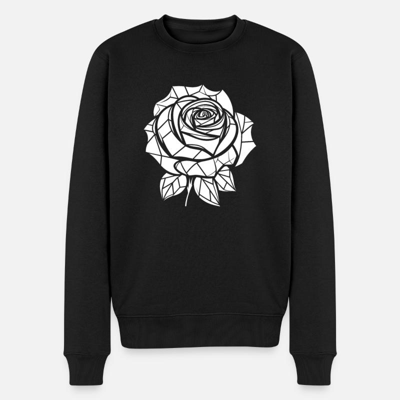 Rose rouge Goth - Pull Premium bio Homme - noir