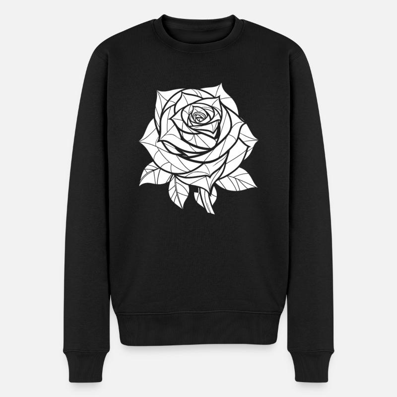 Rote Rose Goth - Männer Premium Bio Pullover - Schwarz