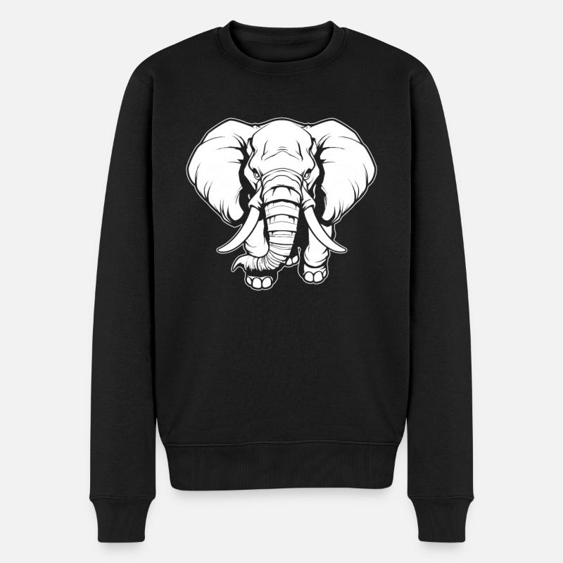 Éléphant en colère - Pull Premium bio Homme - noir