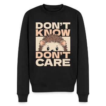 Hérisson Drôle Ne Sais Pas Ne Pas Se Soucier - Pull Premium bio Homme - noir - Devant - Nico (187cm)