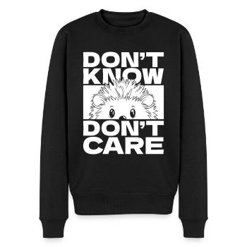 Hérisson Drôle Ne Sais Pas Ne Pas Se Soucier - Pull Premium bio Homme - noir - Devant - Nico (187cm)