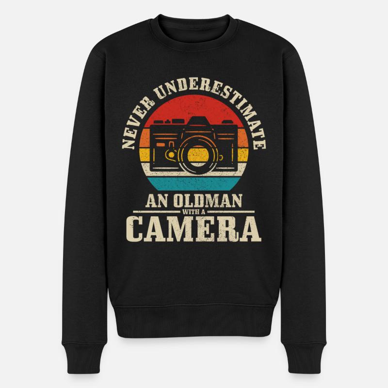 Fotograf Kamera Fotografie Geschenk - Männer Premium Bio Pullover - Schwarz
