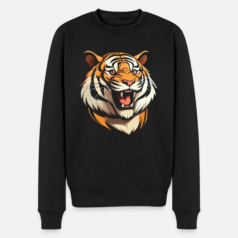Tigre souriant - Pull Premium bio Homme - noir