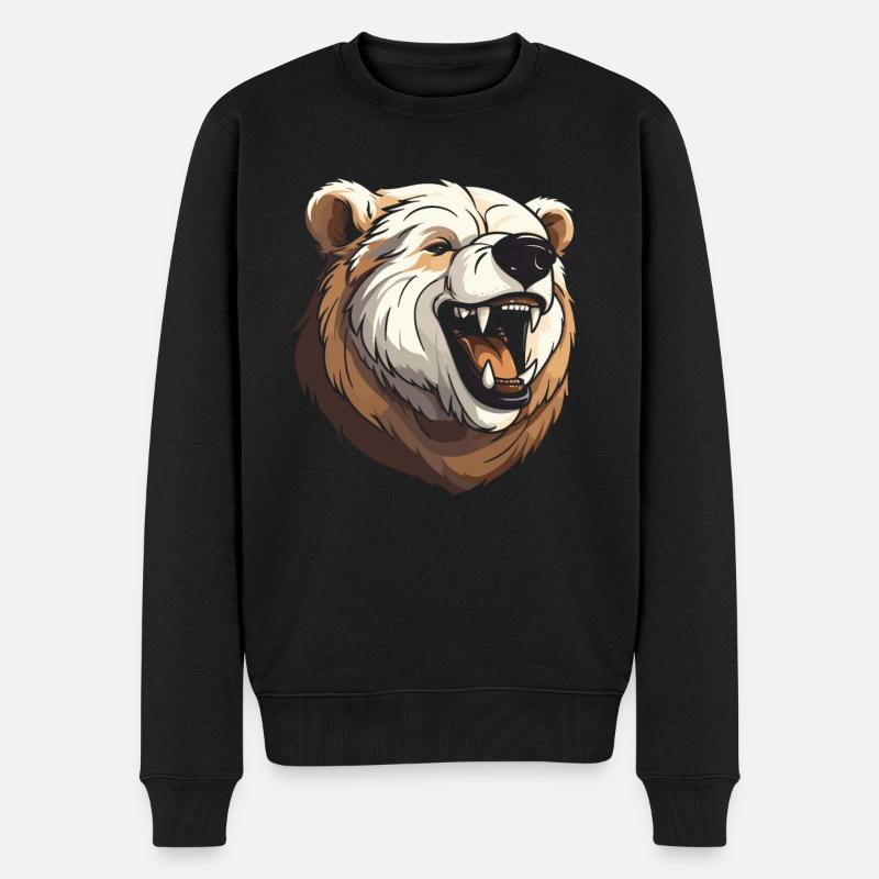 Ours Brun Ours Souriant - Pull Premium bio Homme - noir