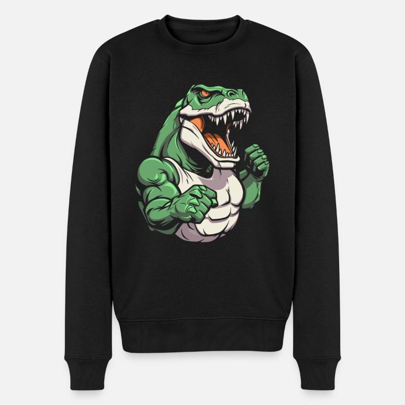 Fitness T Rex - Pull Premium bio Homme - noir