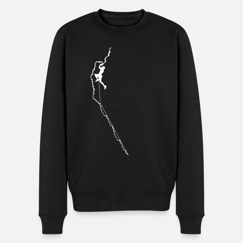 Klettern Bouldern Kletterer Geschenk - Männer Premium Bio Pullover - Schwarz
