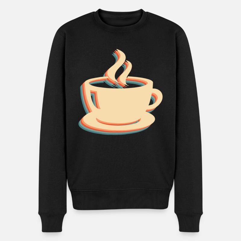 Kaffee Cafe - Männer Premium Bio Pullover - Schwarz