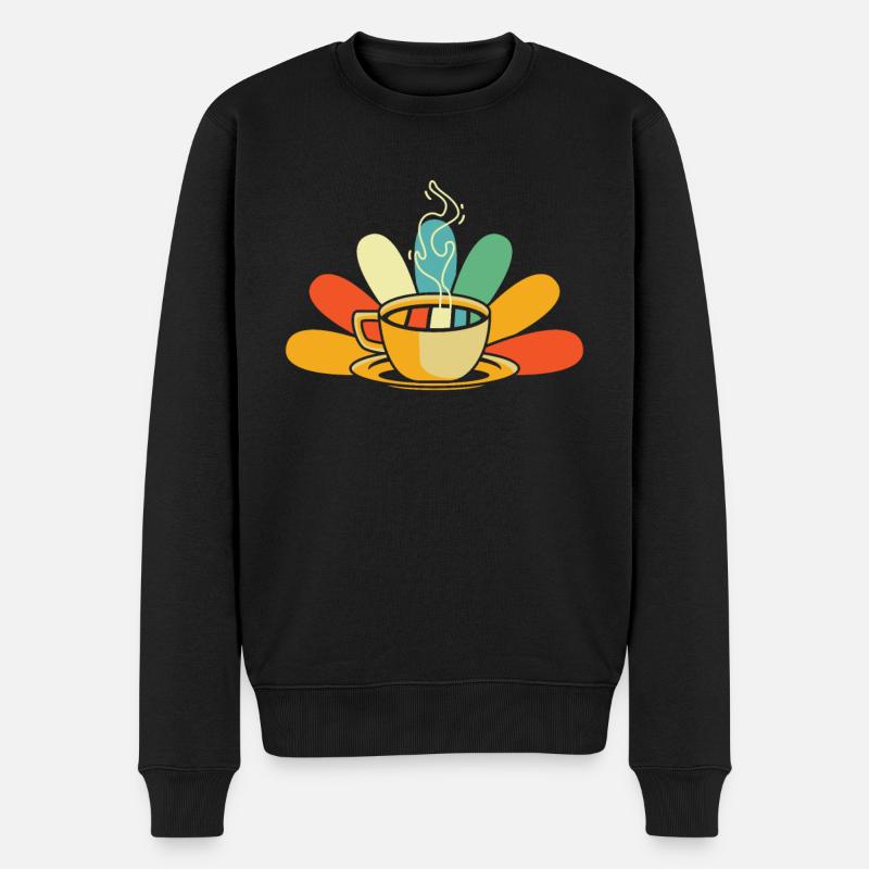 Kaffee Cafe - Männer Premium Bio Pullover - Schwarz