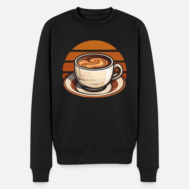 Kaffee Cafe - Männer Premium Bio Pullover - Schwarz