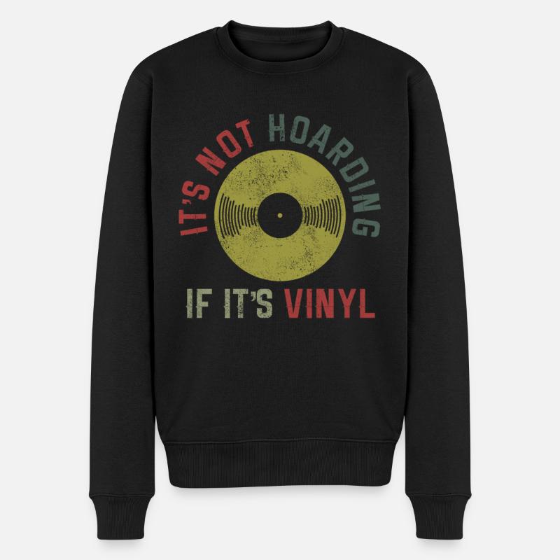 Vinyl Schallplatte Vintage DJ Geschenk - Männer Premium Bio Pullover - Schwarz