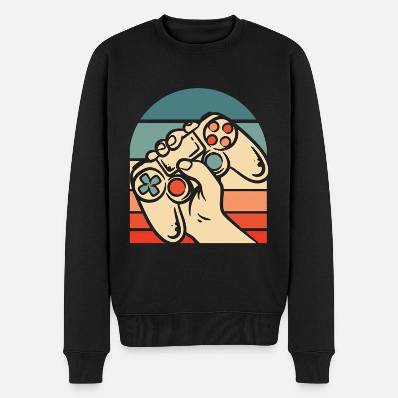 Gamer Gaming - Männer Premium Bio Pullover - Schwarz