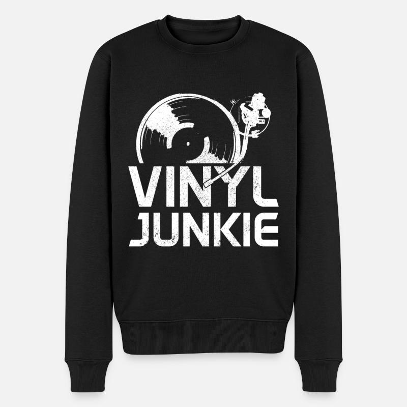 Vinyl Schallplatte Sammler DJ Geschenk - Männer Premium Bio Pullover - Schwarz