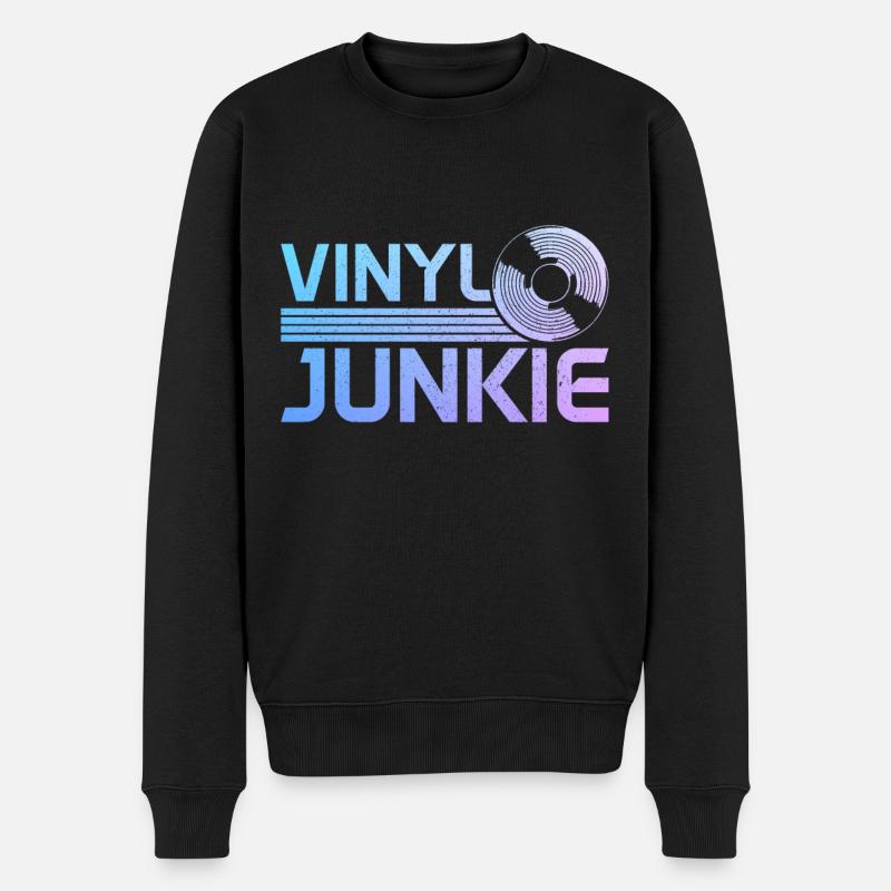 Vinyl Schallplatte Sammler DJ Geschenk - Männer Premium Bio Pullover - Schwarz