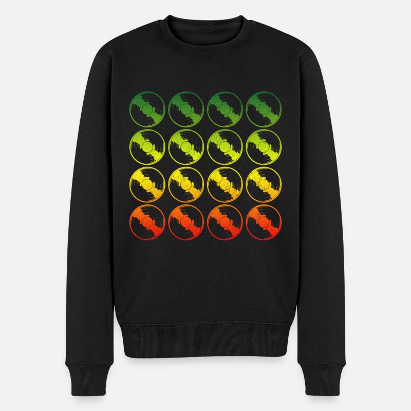 Vinyl Schallplatte Dub Reggae DJ - Männer Premium Bio Pullover - Schwarz