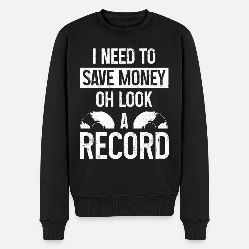 Vinyl Schallplatte Sammler DJ Geschenk - Männer Premium Bio Pullover - Schwarz