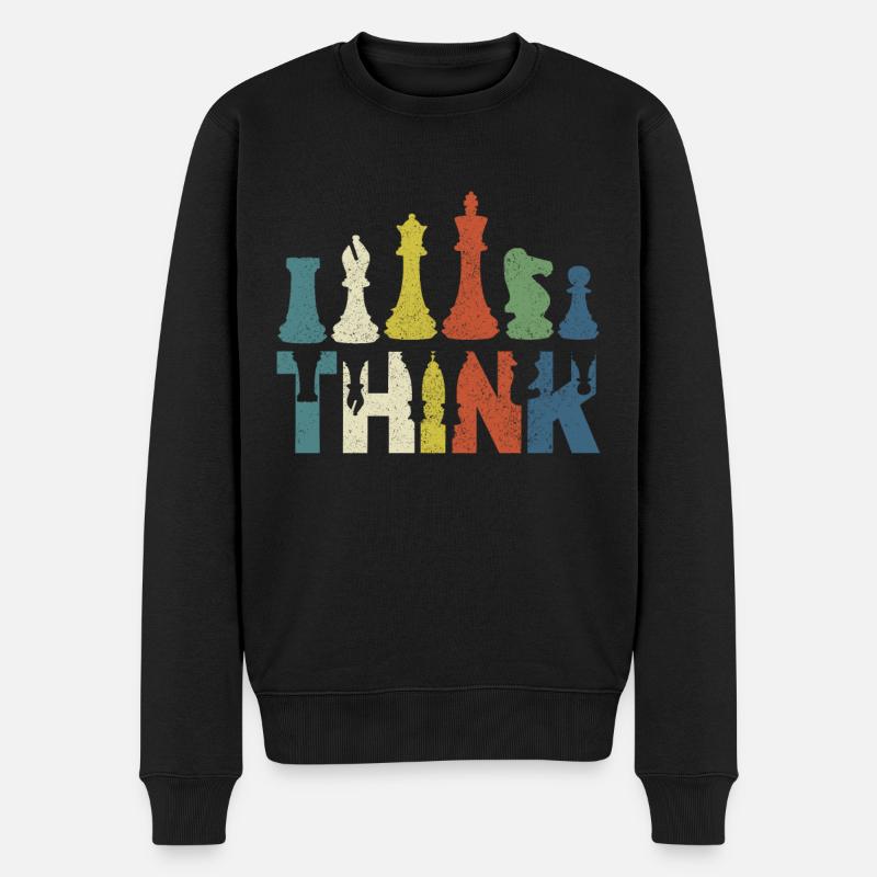 Schach Schachspieler Geschenk - Männer Premium Bio Pullover - Schwarz