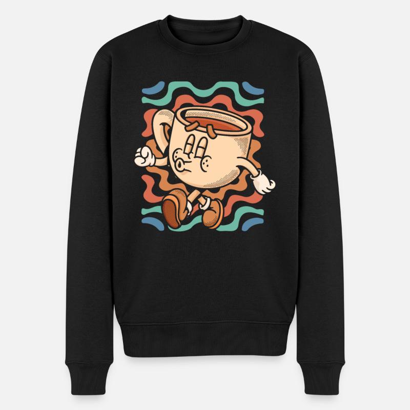 Kaffee Cafe - Männer Premium Bio Pullover - Schwarz