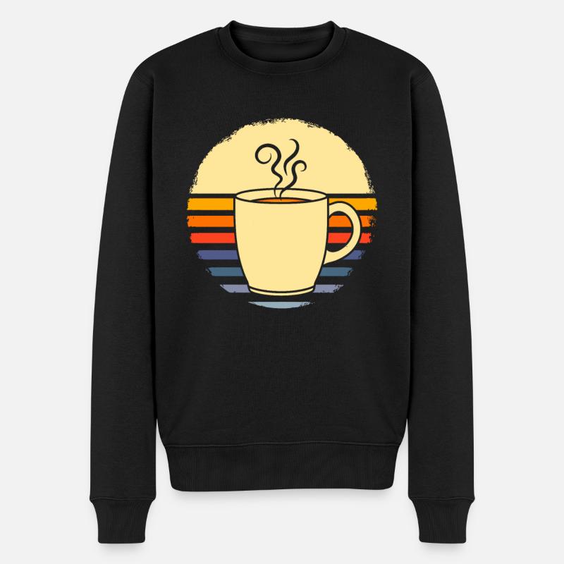 Kaffee Cafe - Männer Premium Bio Pullover - Schwarz