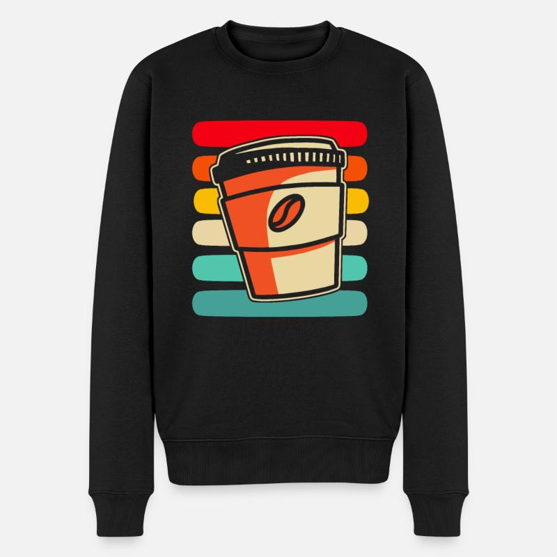 Kaffee Cafe - Männer Premium Bio Pullover - Schwarz