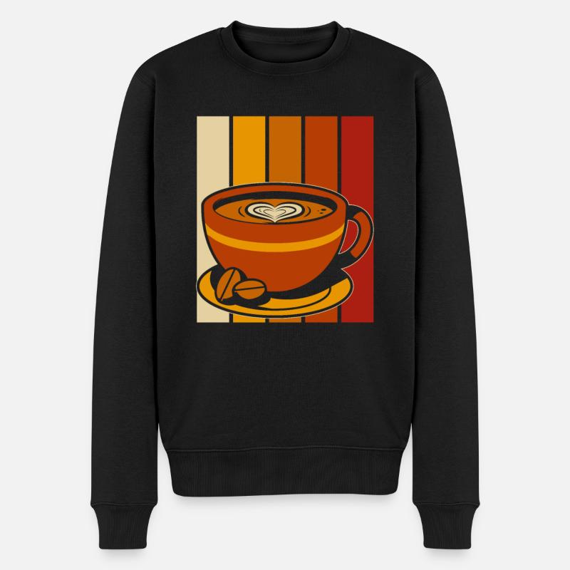 Kaffee Cafe - Männer Premium Bio Pullover - Schwarz