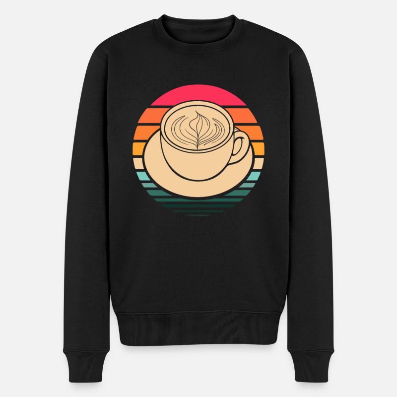 Kaffee Cafe - Männer Premium Bio Pullover - Schwarz