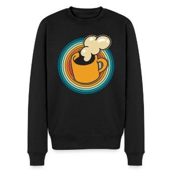 Coffee Cafe - Men's Premium Organic Jumper - black - Front - Nico (187cm)