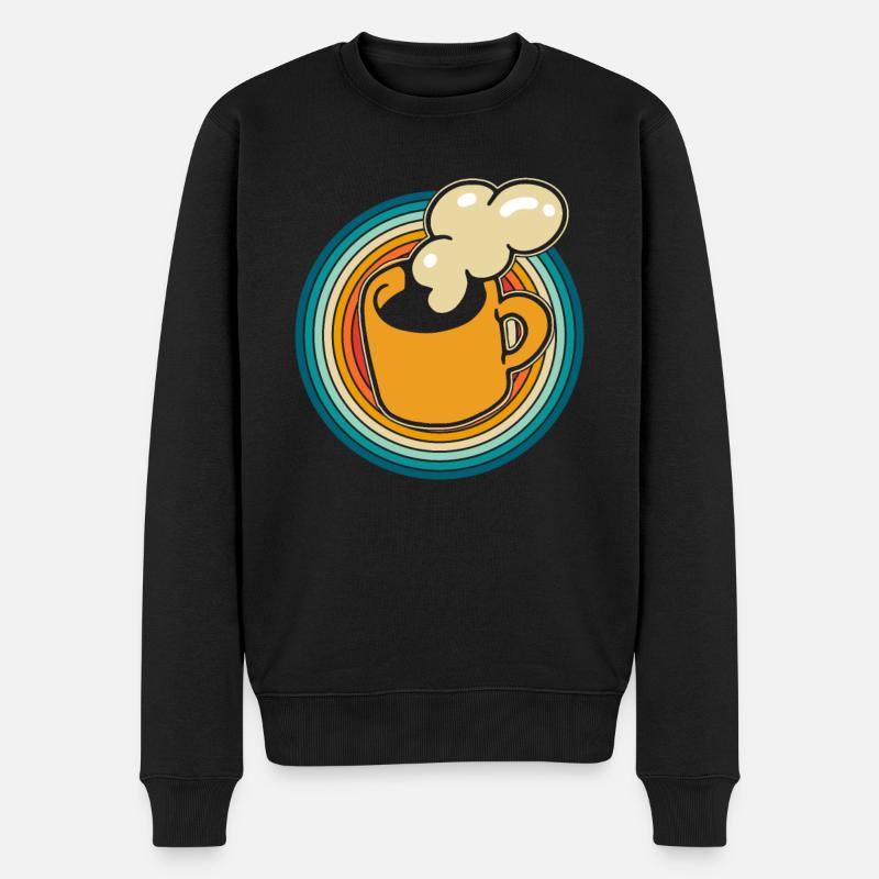 Kaffee Cafe - Männer Premium Bio Pullover - Schwarz