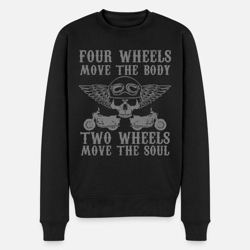 Motorrad Biker Lustiges Geschenk - Männer Premium Bio Pullover - Schwarz
