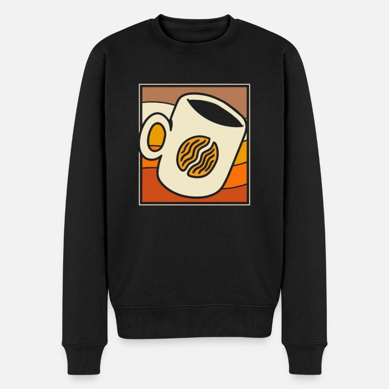 Kaffee Cafe - Männer Premium Bio Pullover - Schwarz