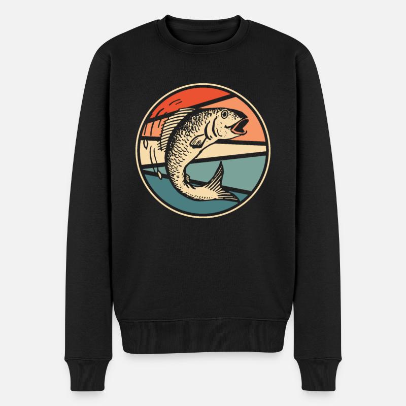 Angler Angeln - Männer Premium Bio Pullover - Schwarz