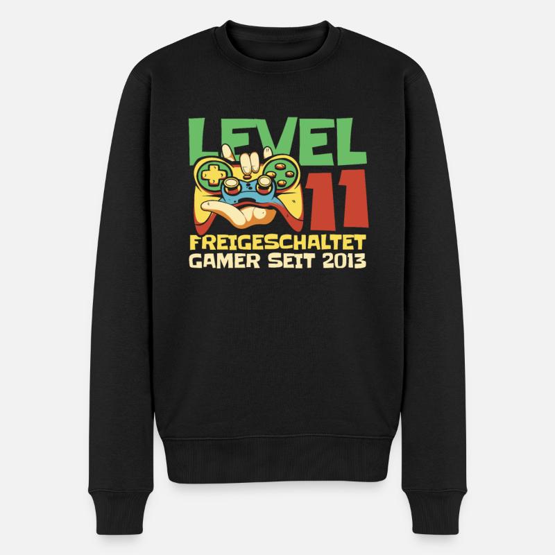 Gaming 11. Geburtstag 11 Jahre Gamer - Männer Premium Bio Pullover - Schwarz