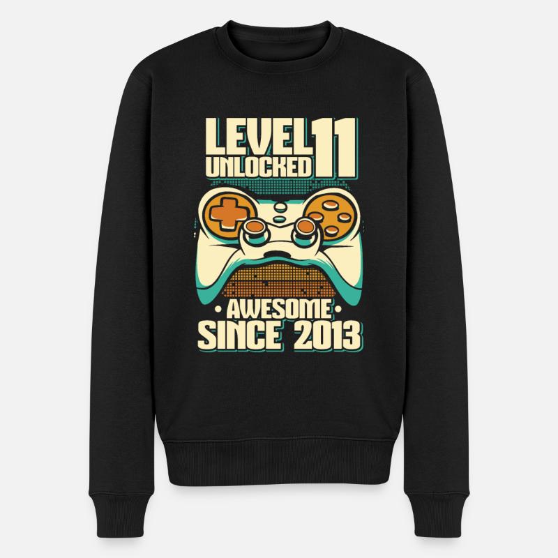 Gaming 11. Geburtstag 11 Jahre Gamer - Männer Premium Bio Pullover - Schwarz