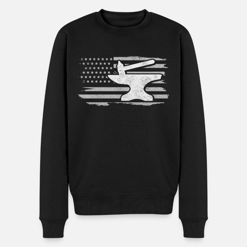 Schmieden Schmied Hufschmied Geschenk - Männer Premium Bio Pullover - Schwarz