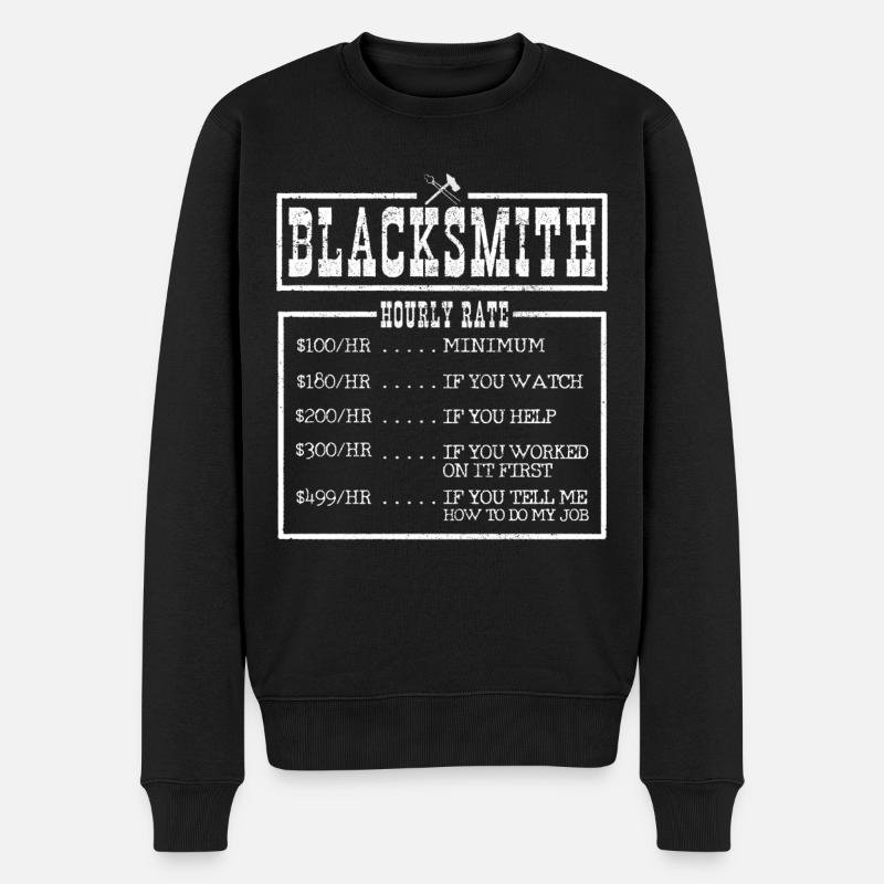 Schmieden Schmied Hufschmied Geschenk - Männer Premium Bio Pullover - Schwarz