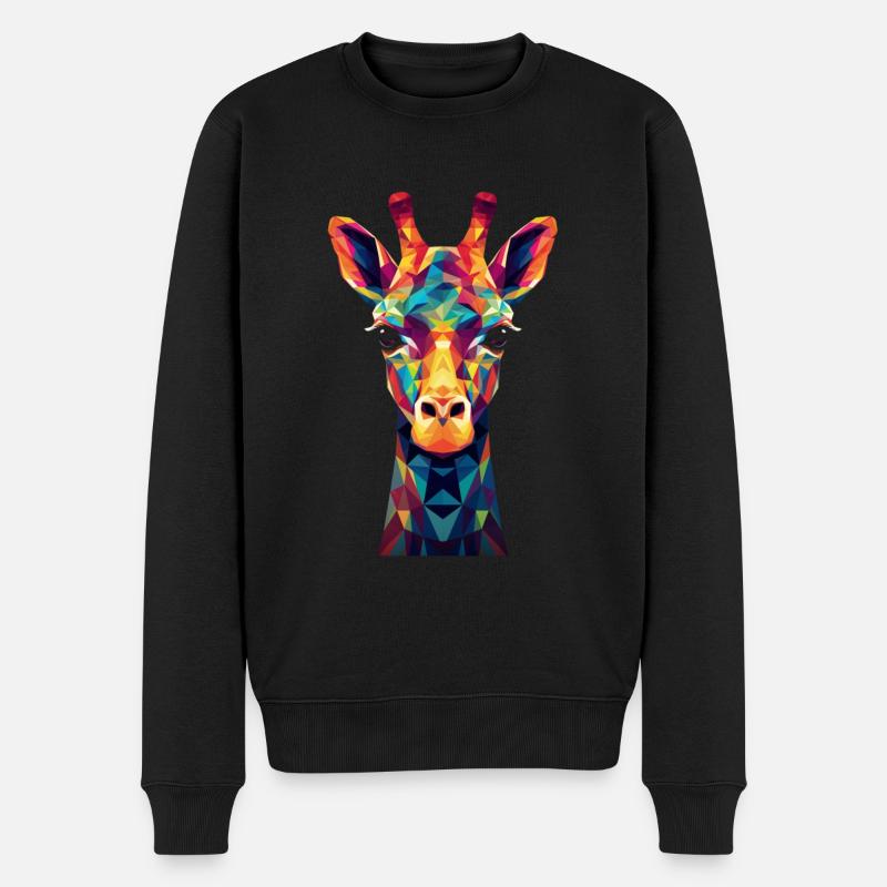 Giraffe Polygon Tier Geschenk - Männer Premium Bio Pullover - Schwarz