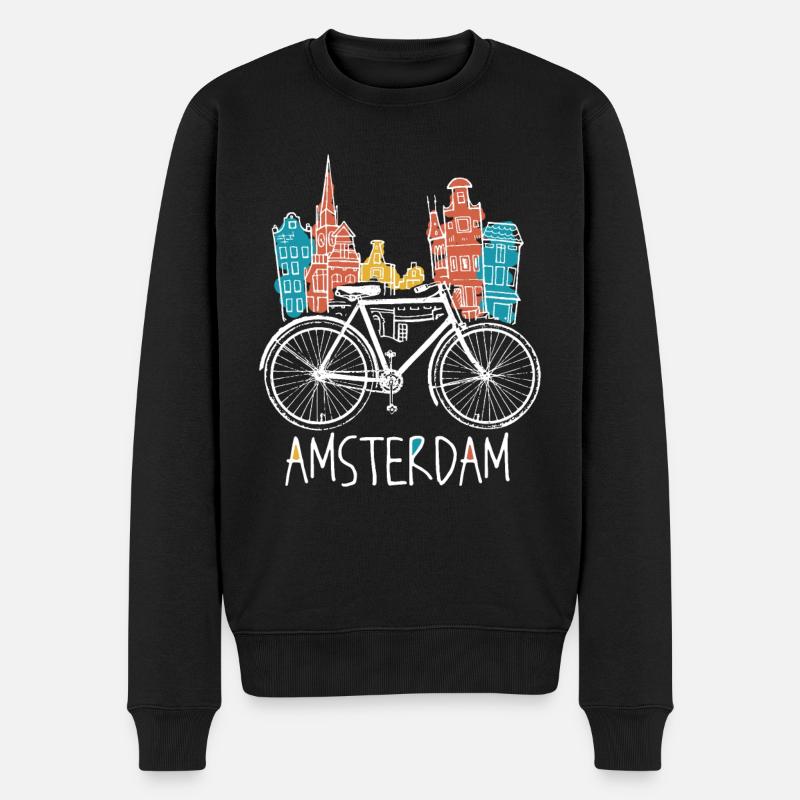 Amsterdam Niederlande Holland Souvenir - Männer Premium Bio Pullover - Schwarz