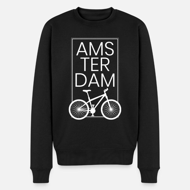 Amsterdam Pays-Bas Hollande Souvenir - Pull Premium bio Homme - noir
