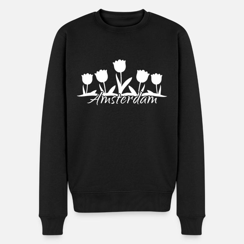 Amsterdam Niederlande Holland Souvenir - Männer Premium Bio Pullover - Schwarz
