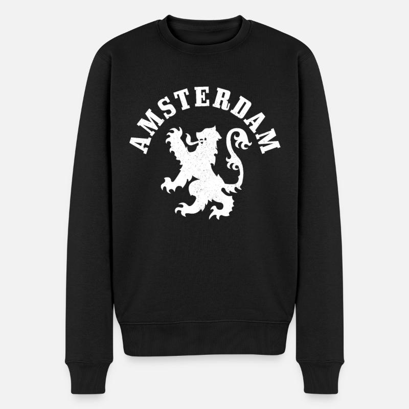 Amsterdam Pays-Bas Hollande Souvenir - Pull Premium bio Homme - noir