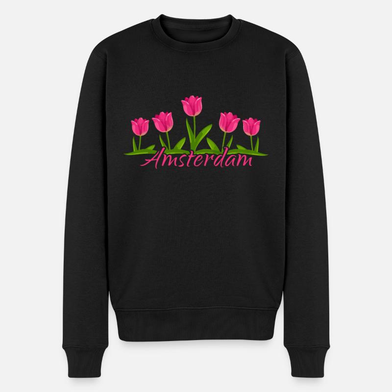 Amsterdam Niederlande Holland Souvenir - Männer Premium Bio Pullover - Schwarz