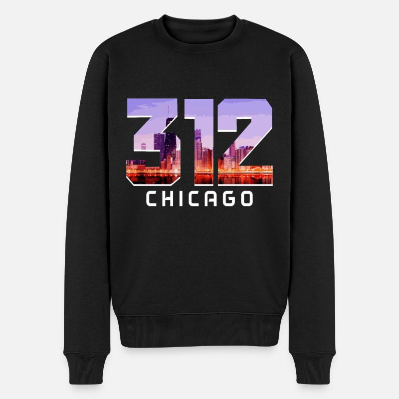 Chicago, Illinois, États-Unis - Pull Premium bio Homme - noir
