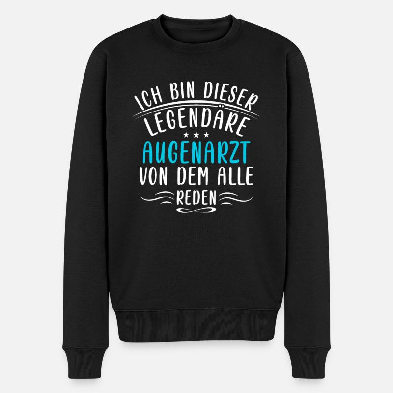 Lustige Augenarzt Sprüche Sehkraft Brille Augen - Männer Premium Bio Pullover - Schwarz