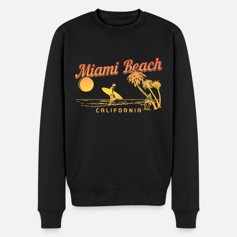 Miami Beach, Floride, États-Unis - Pull Premium bio Homme - noir
