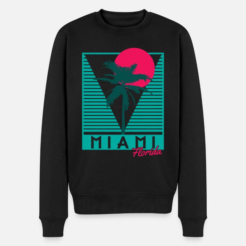 Miami, Floride, États-Unis - Pull Premium bio Homme - noir