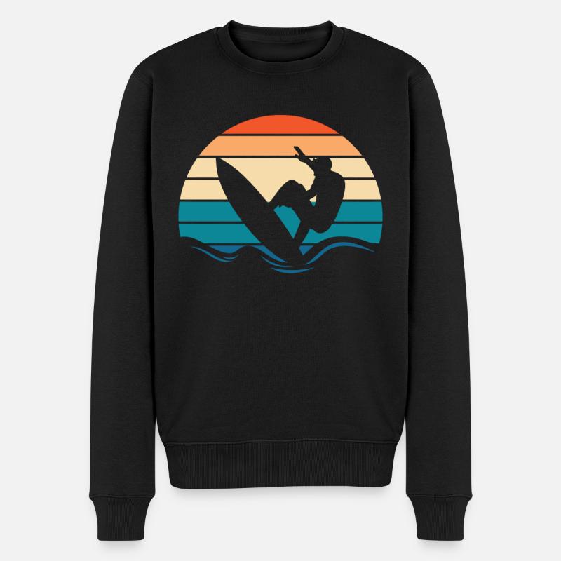 Surfer Surfen - Männer Premium Bio Pullover - Schwarz
