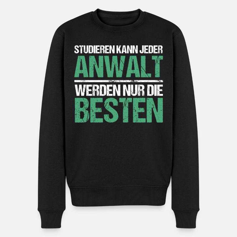 Studieren kann jeder - Anwalt Edition - Männer Premium Bio Pullover - Schwarz