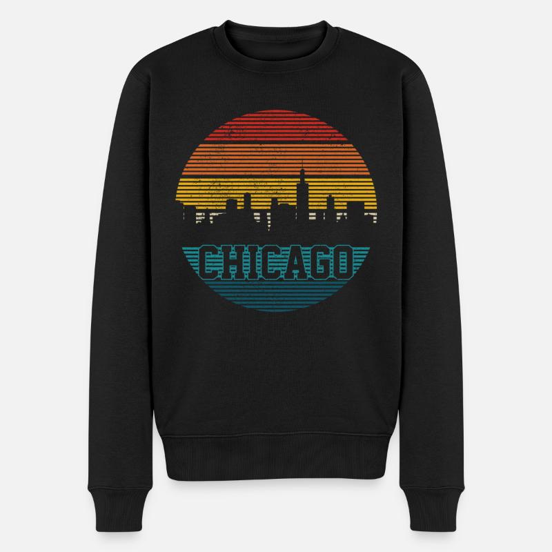 Chicago Illinois Souvenir Geschenk - Männer Premium Bio Pullover - Schwarz