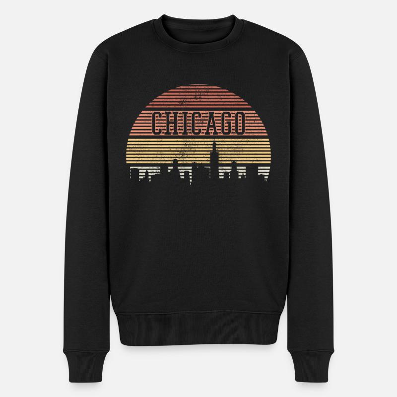 Chicago Illinois Souvenir Geschenk - Männer Premium Bio Pullover - Schwarz