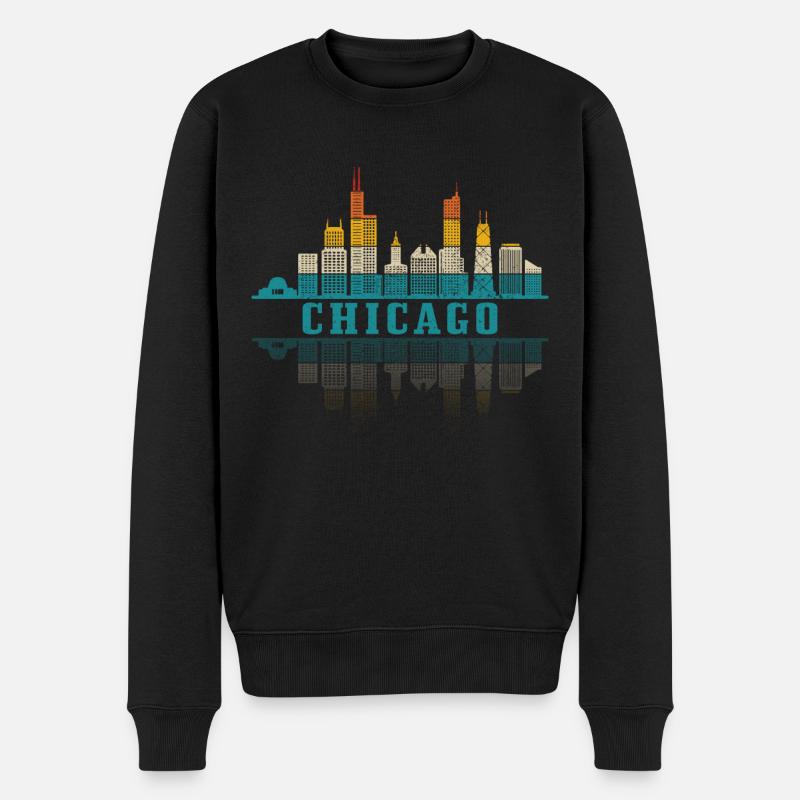 Chicago Illinois Souvenir Geschenk - Männer Premium Bio Pullover - Schwarz