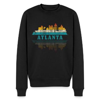 Atlanta Georgia - Männer Premium Bio Pullover - Schwarz - Vorne - Nico (187cm)